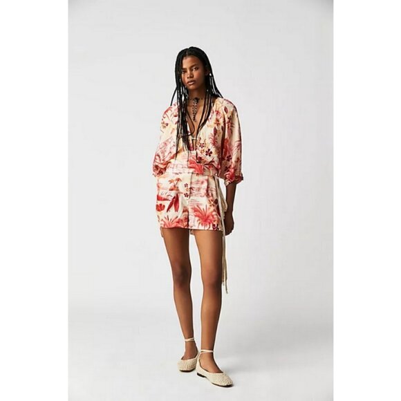 💕AGUA BENDITA💕 Linnea Romper - Shaka Tropical Print Medium M NWT - Picture 4 of 16